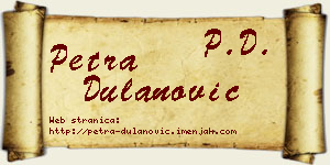 Petra Dulanović vizit kartica